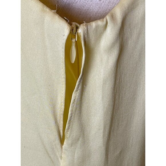 Ali Ro‎ Yellow Silk Tank Overlay Geometric Sequins Skirt Mini Dress Size 4 - Picture 6 of 10